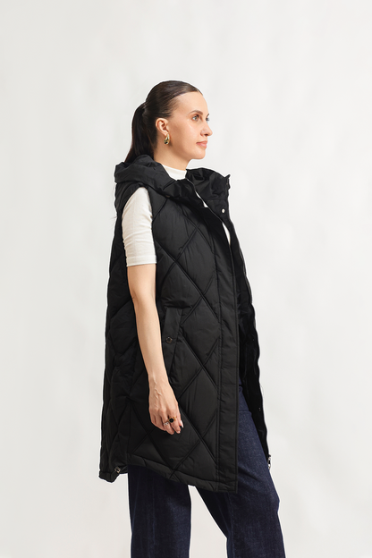Hooded puffer gilet