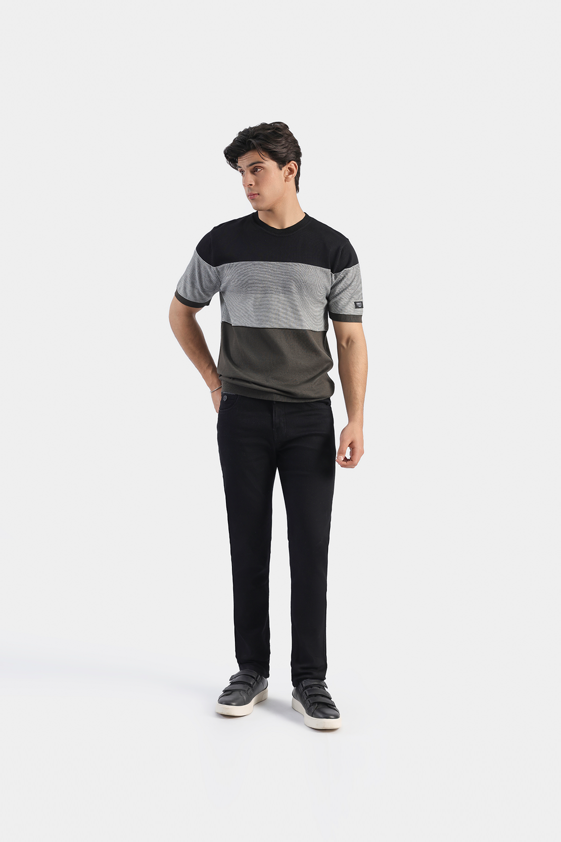 Striped knit T-shirt
