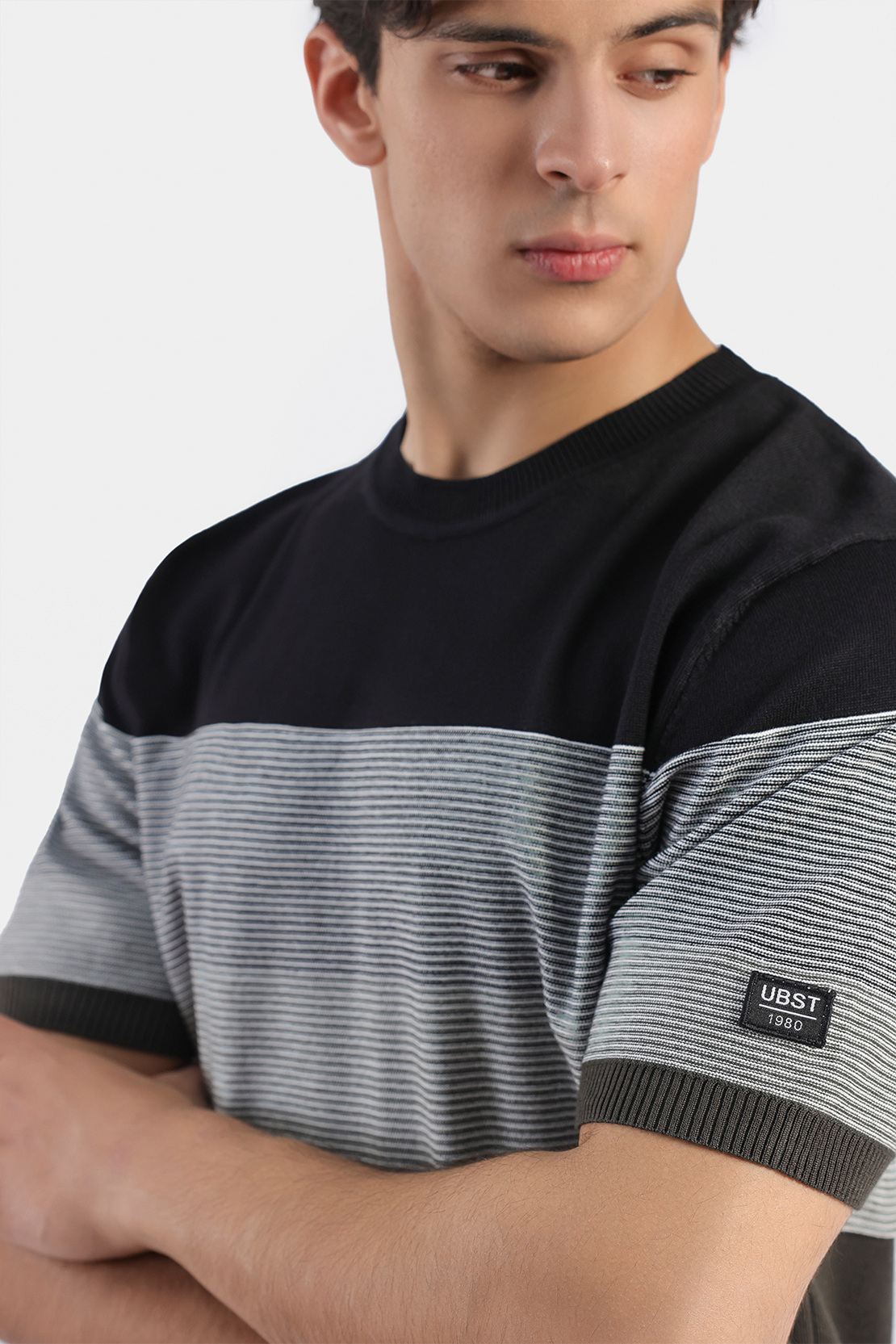 Striped knit T-shirt