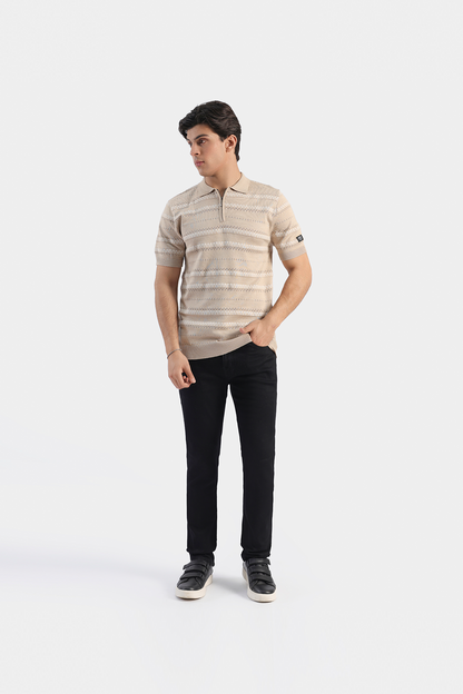 Knitted Half Zip Polo