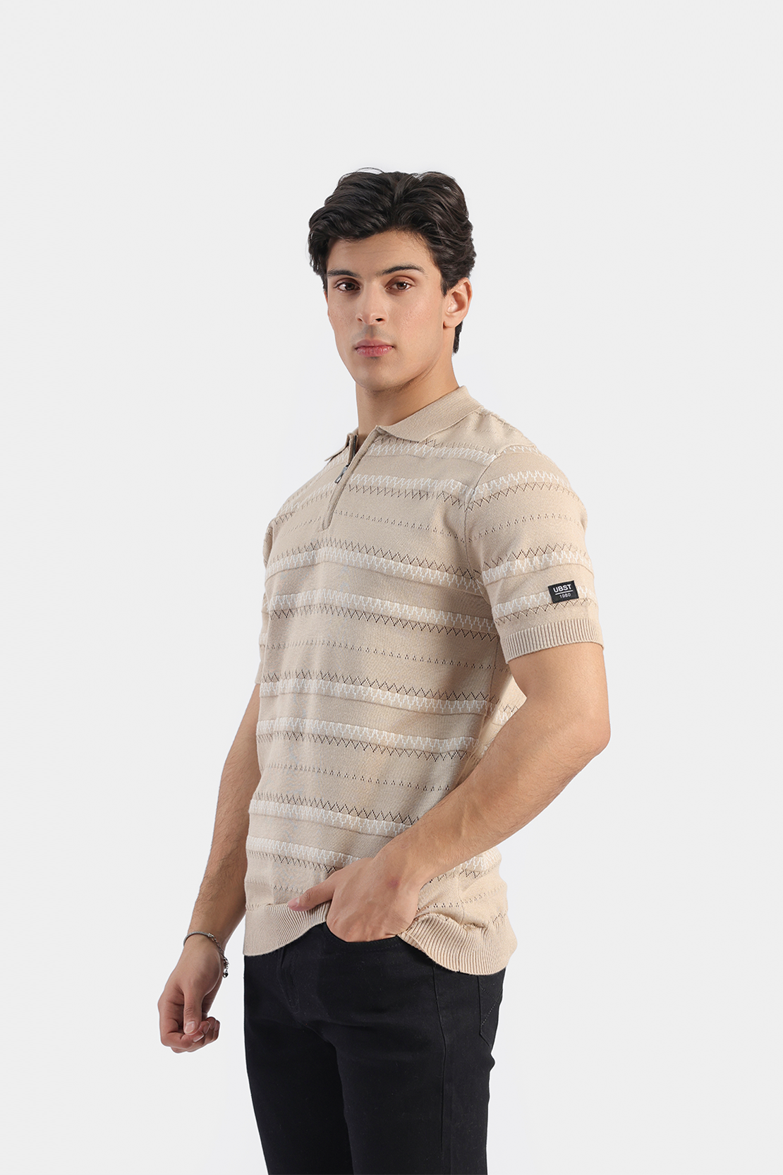 Knitted Half Zip Polo