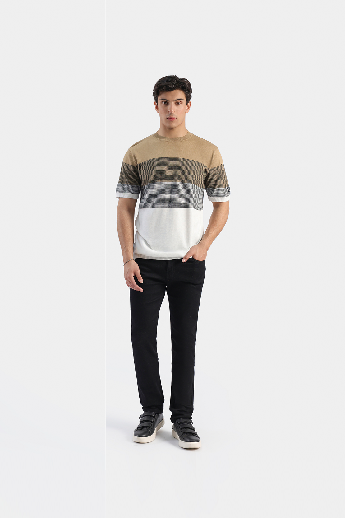 Striped knit T-shirt