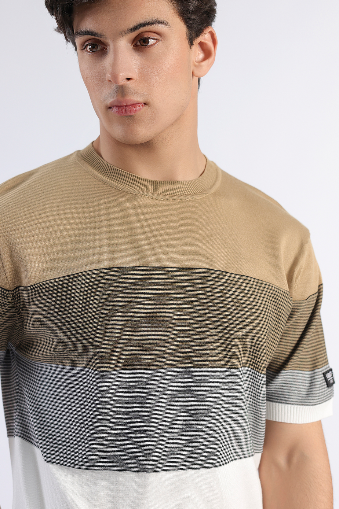 Striped knit T-shirt