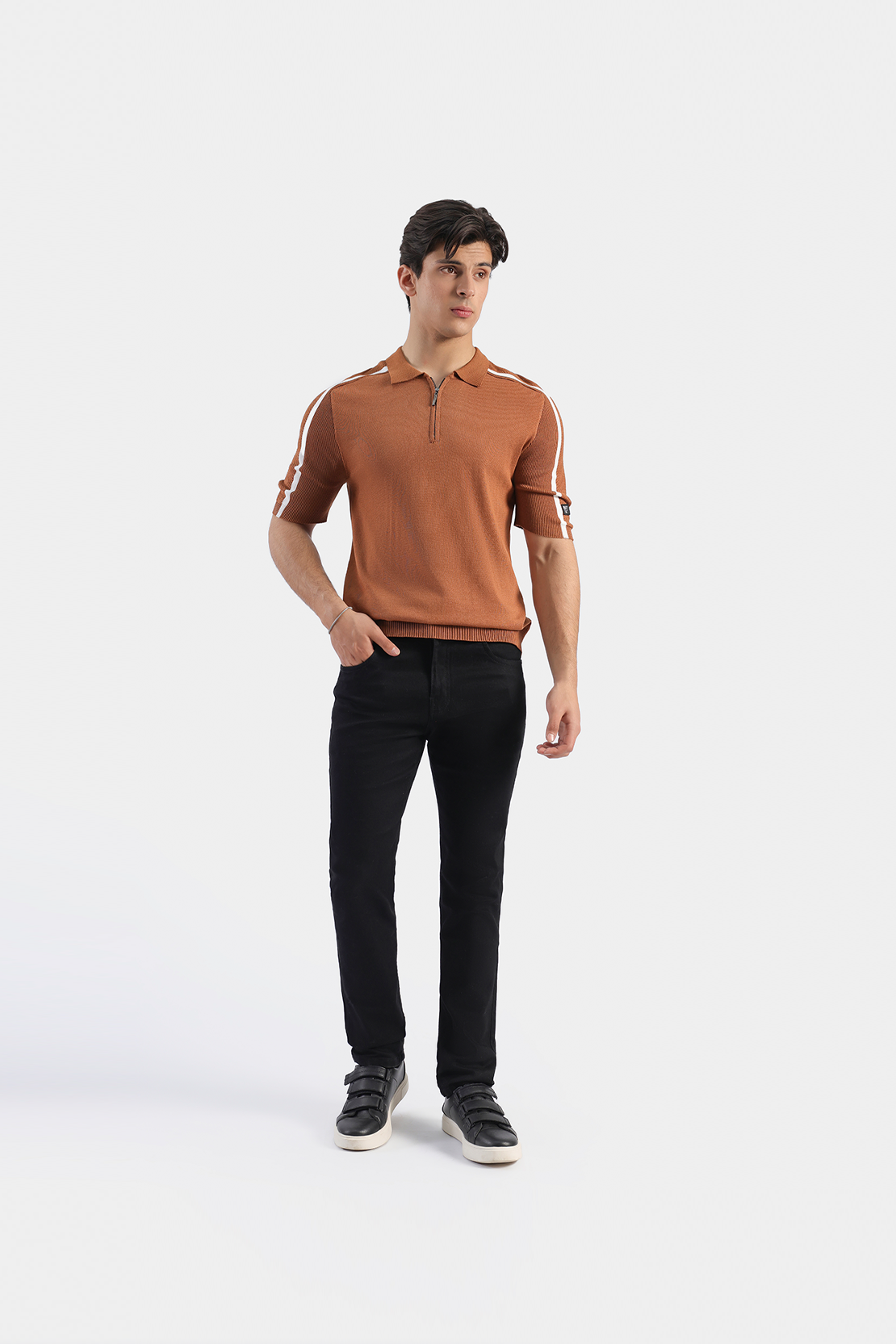 Knitted Half Zip Polo