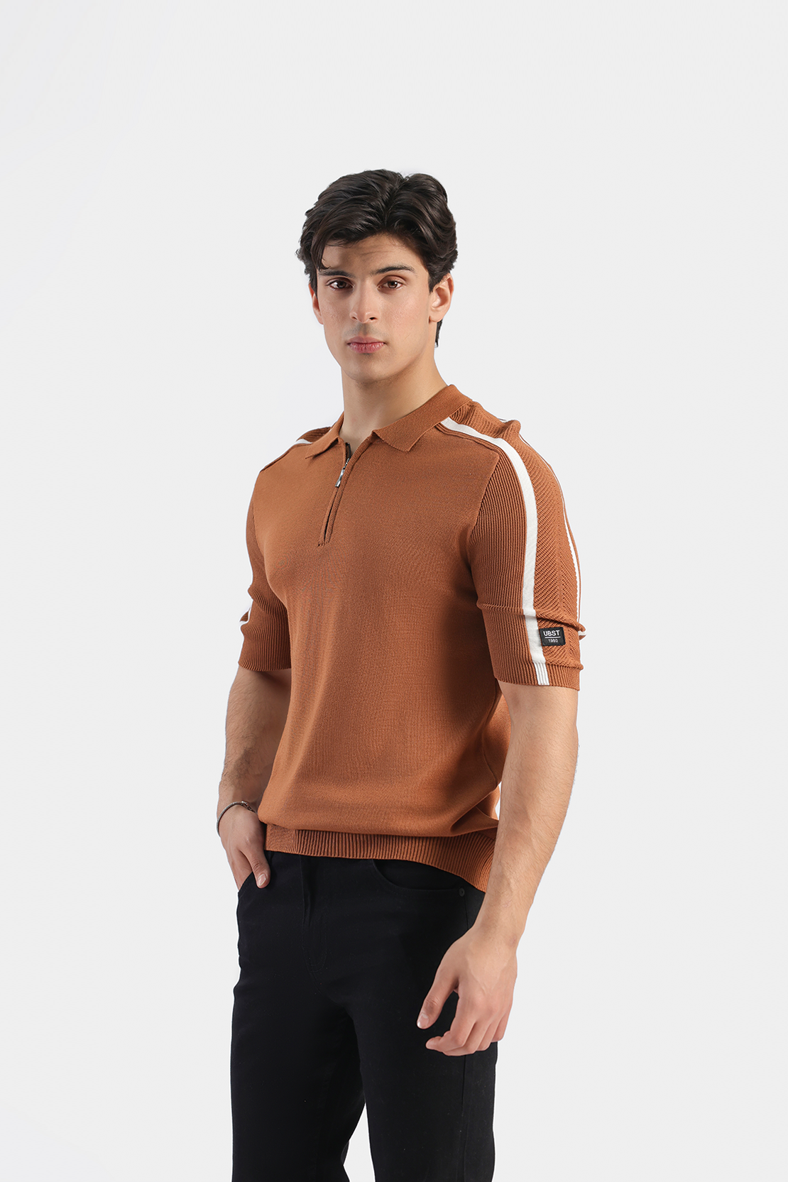 Knitted Half Zip Polo