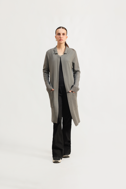 OPEN-FRONT LONG CARDIGAN