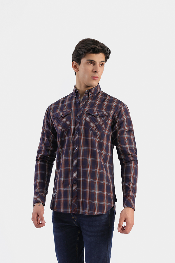 Double Pocket Checked Shirt