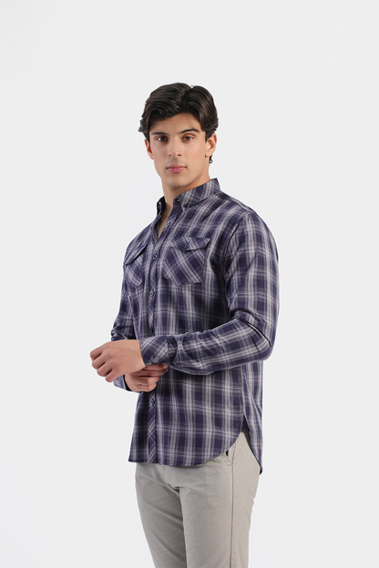 Double Pocket Checked Shirt