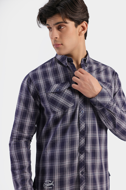 Double Pocket Checked Shirt