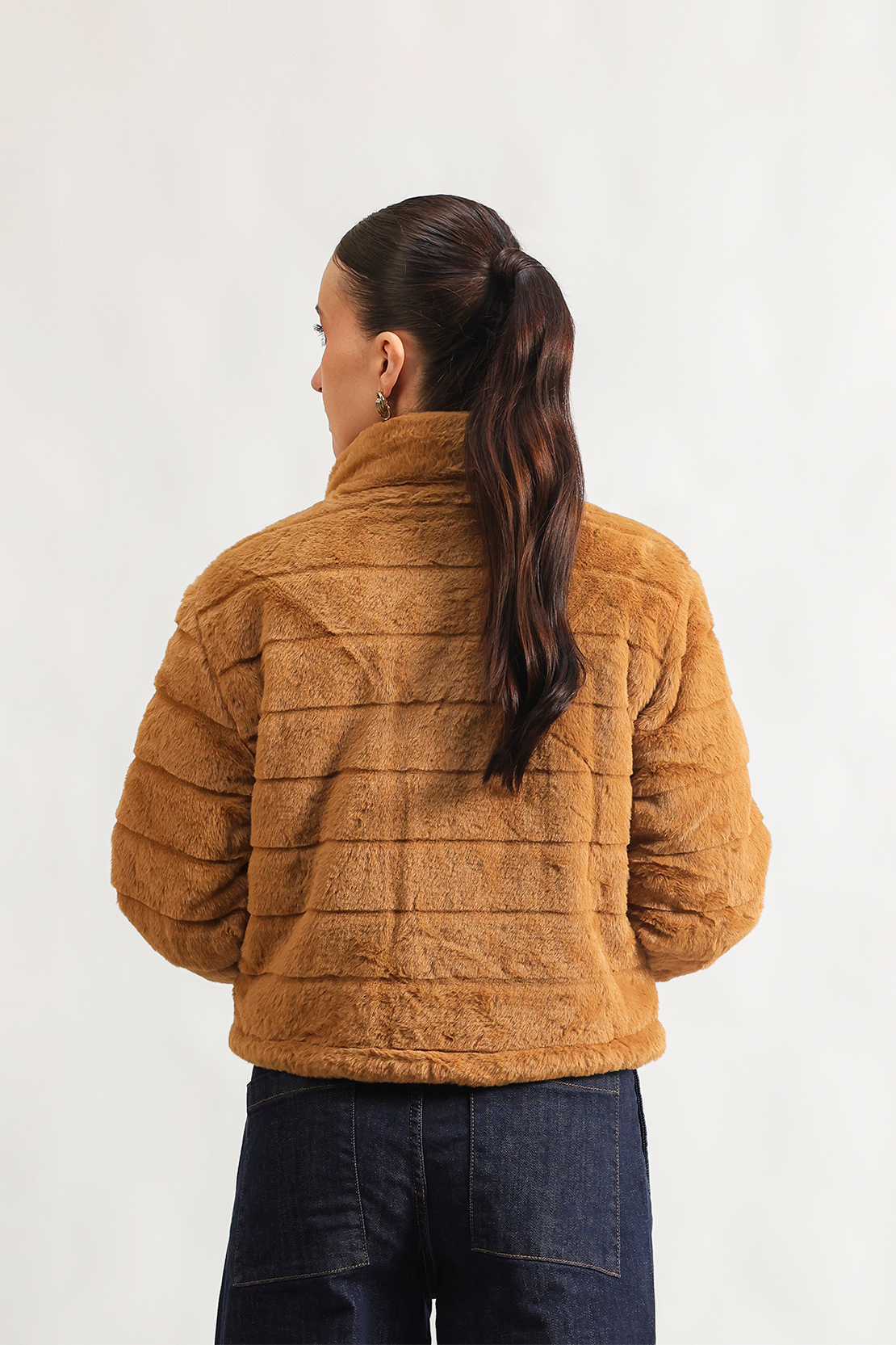 Mock Collar fur jacket