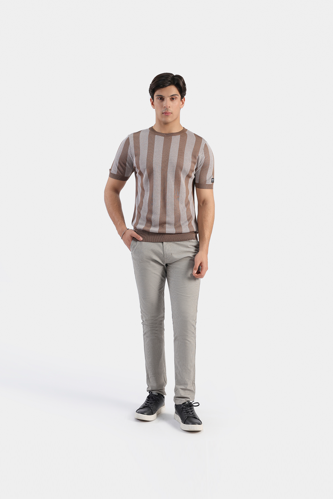 Striped knit T-shirt