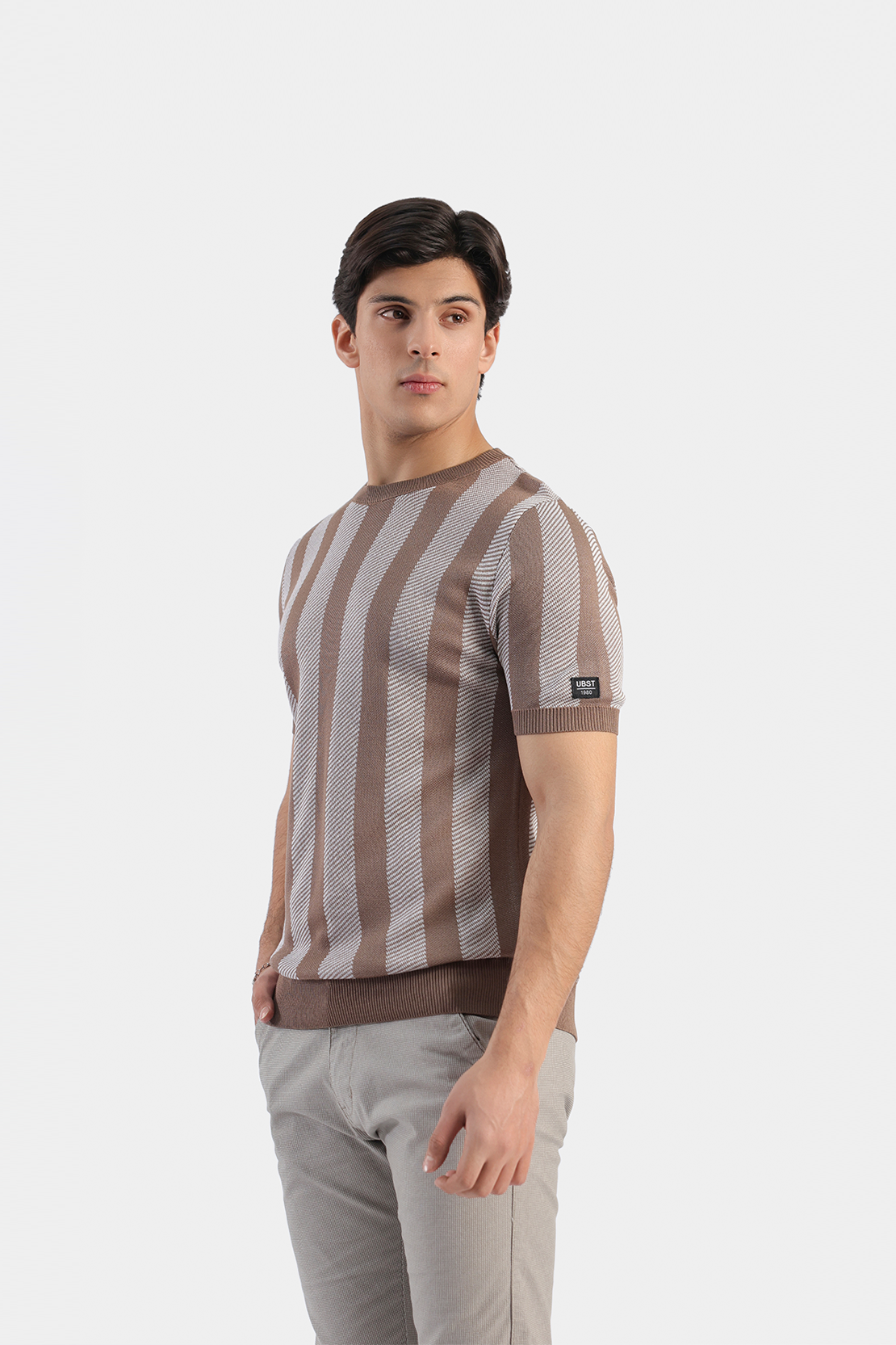 Striped knit T-shirt