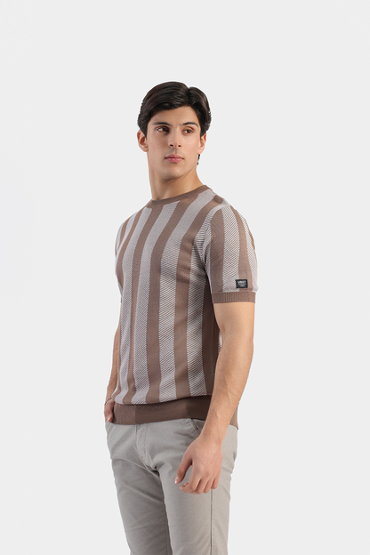 Striped knit T-shirt