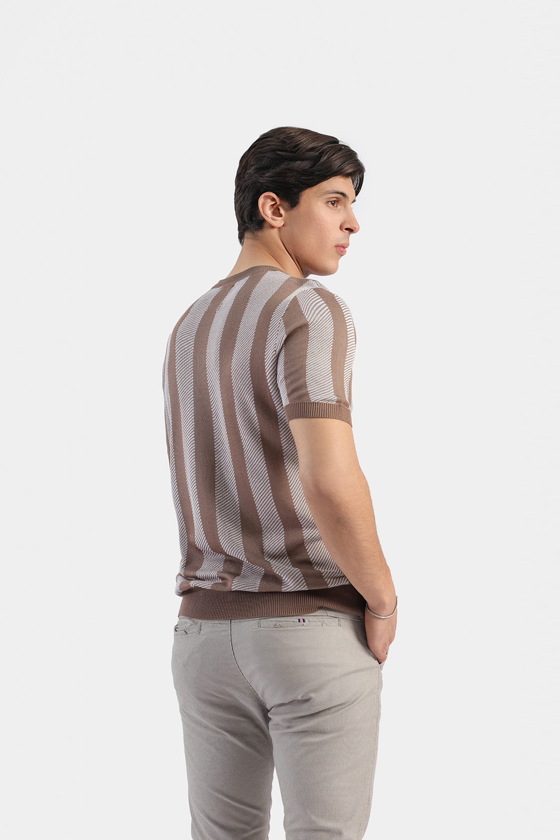 Striped knit T-shirt