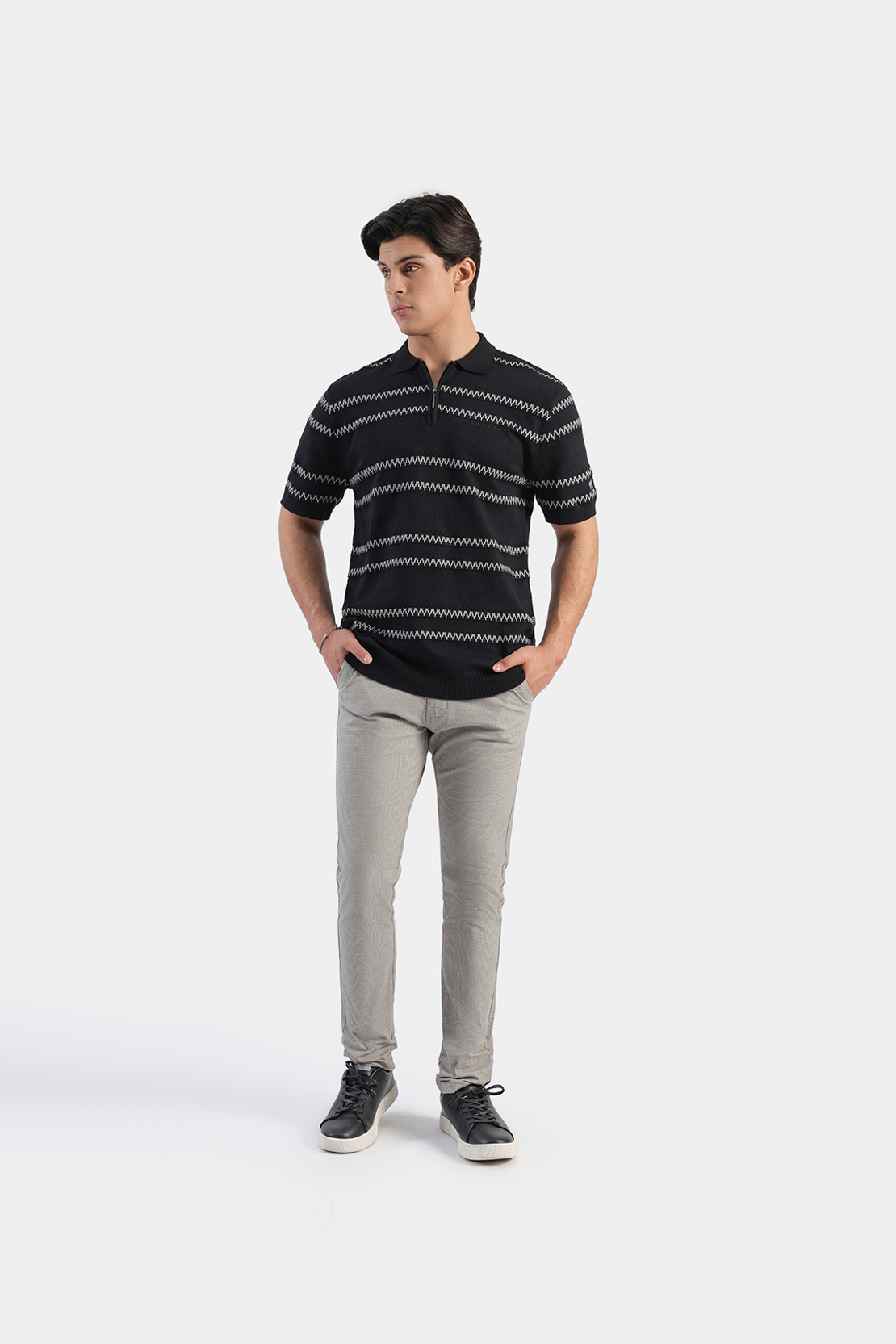 Knitted Half Zip Polo