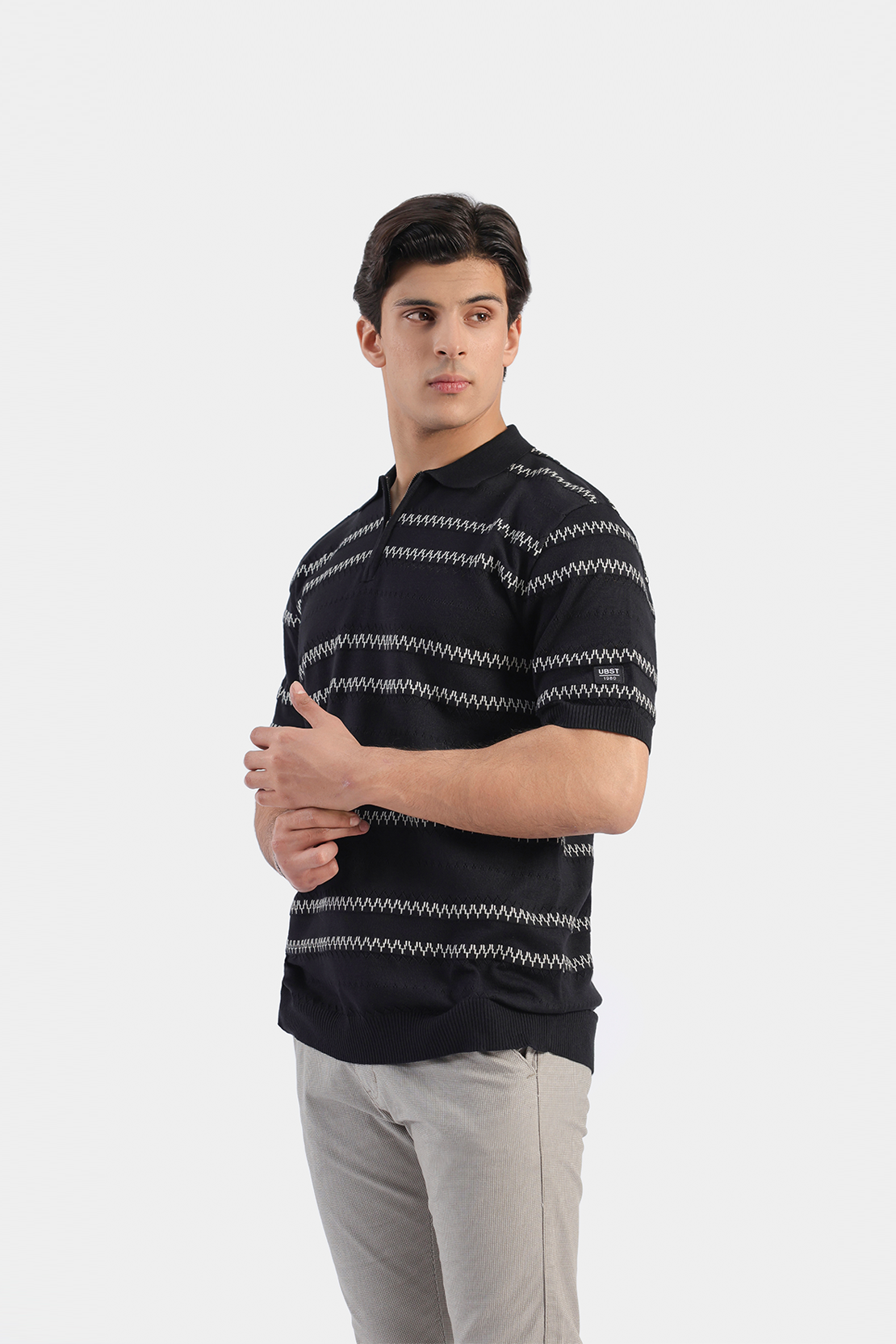 Knitted Half Zip Polo