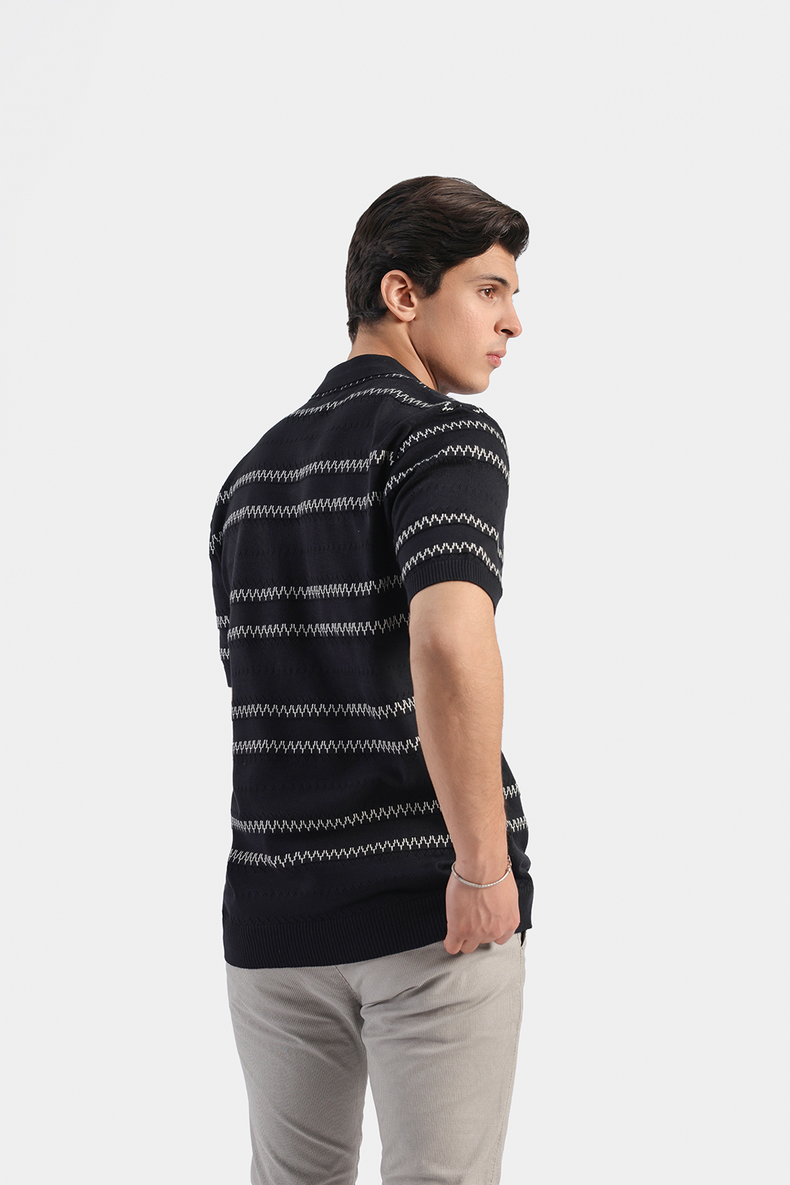 Knitted Half Zip Polo
