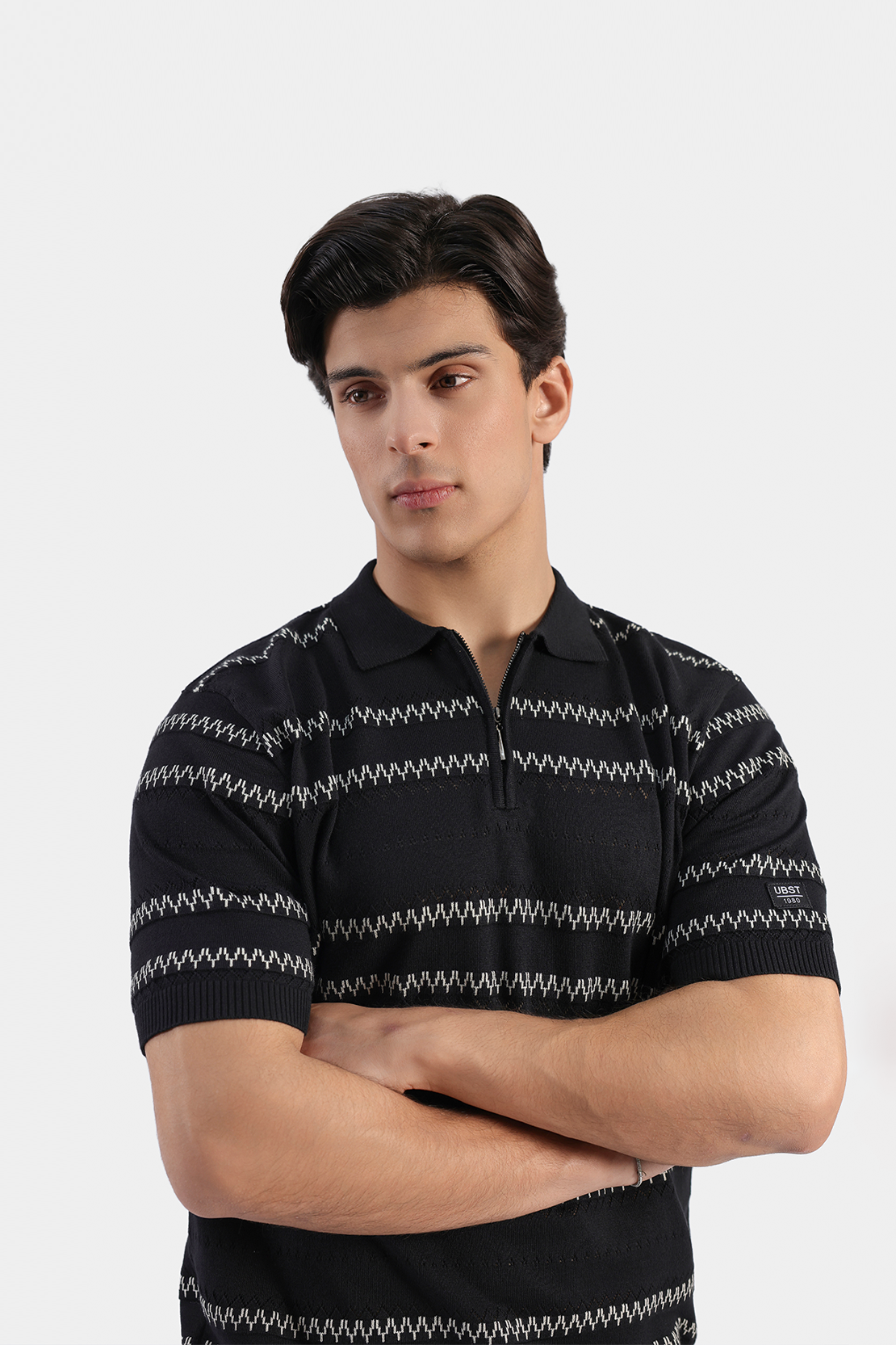 Knitted Half Zip Polo