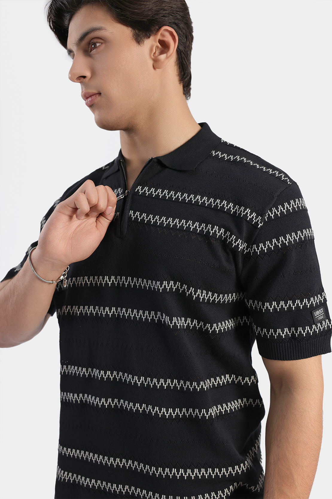 Knitted Half Zip Polo