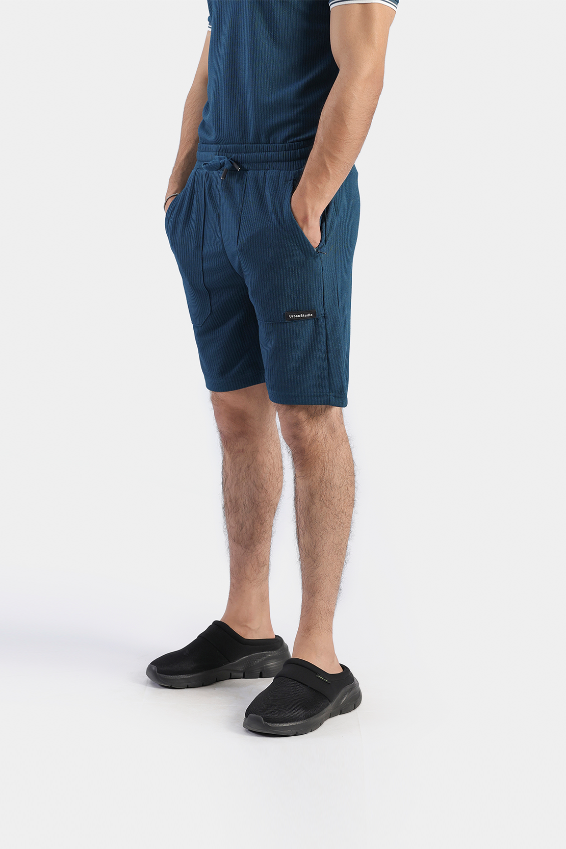 MEN COORD SET RIBBED SHORTS
