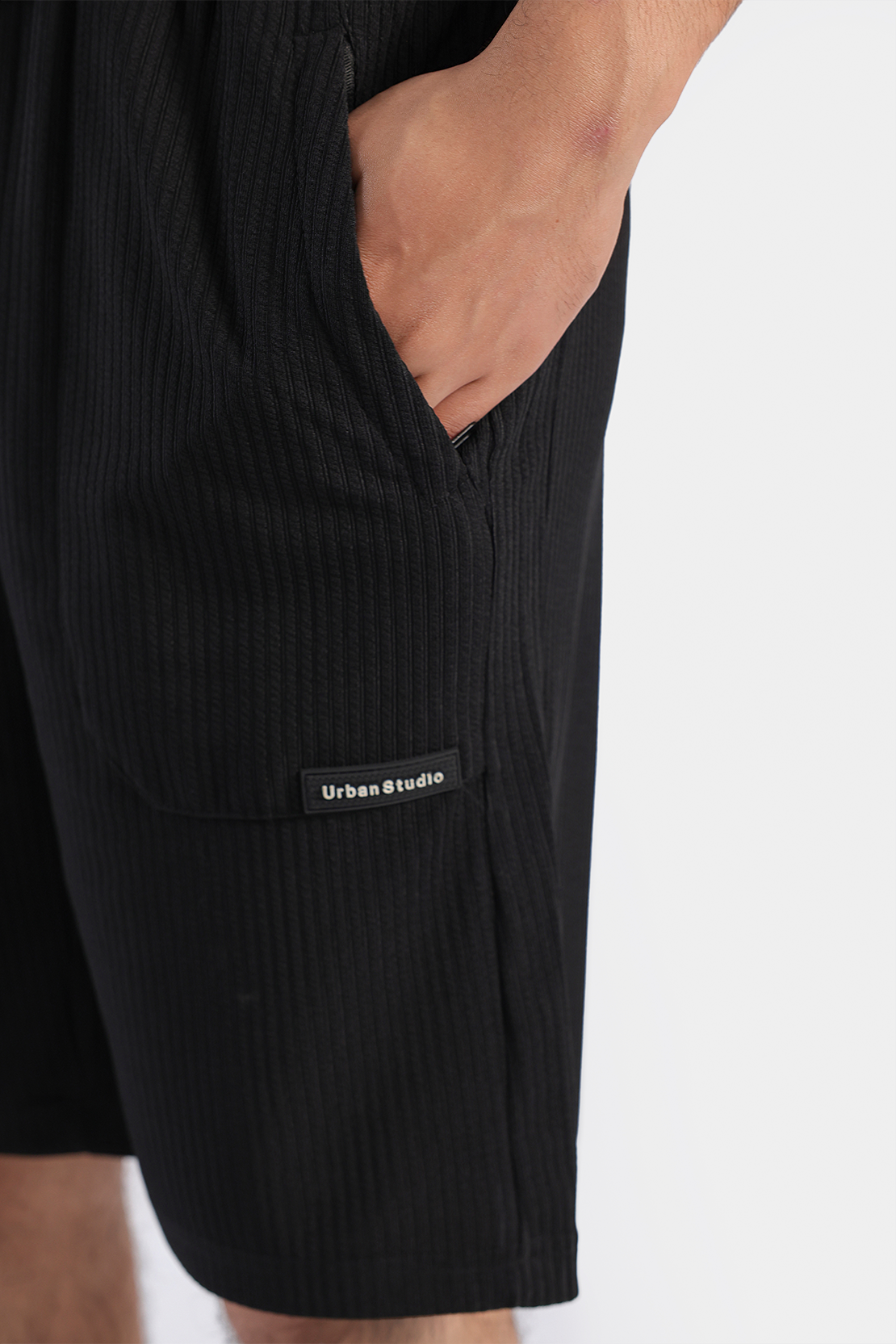 MEN COORD SET RIBBED SHORTS