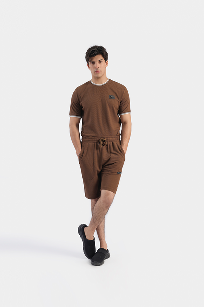 MEN COORD SET RIBBED SHORTS