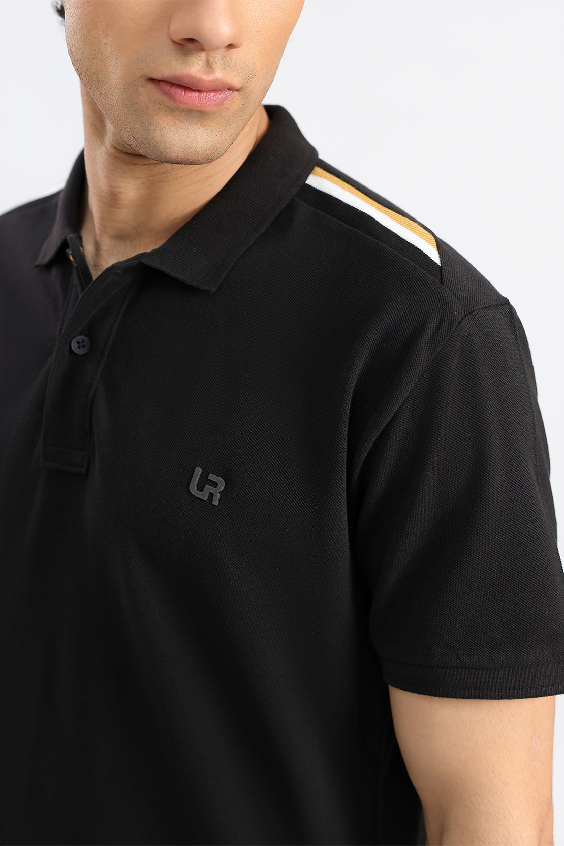 Black Pique Polo