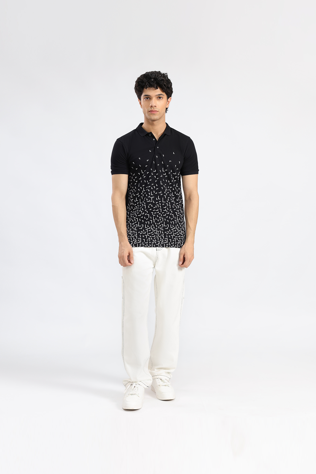 Black Pique Polo