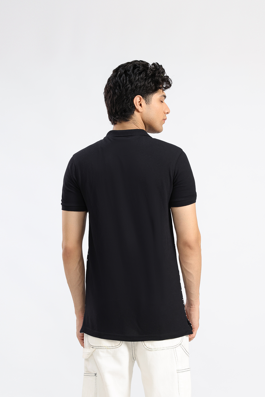 Black Pique Polo