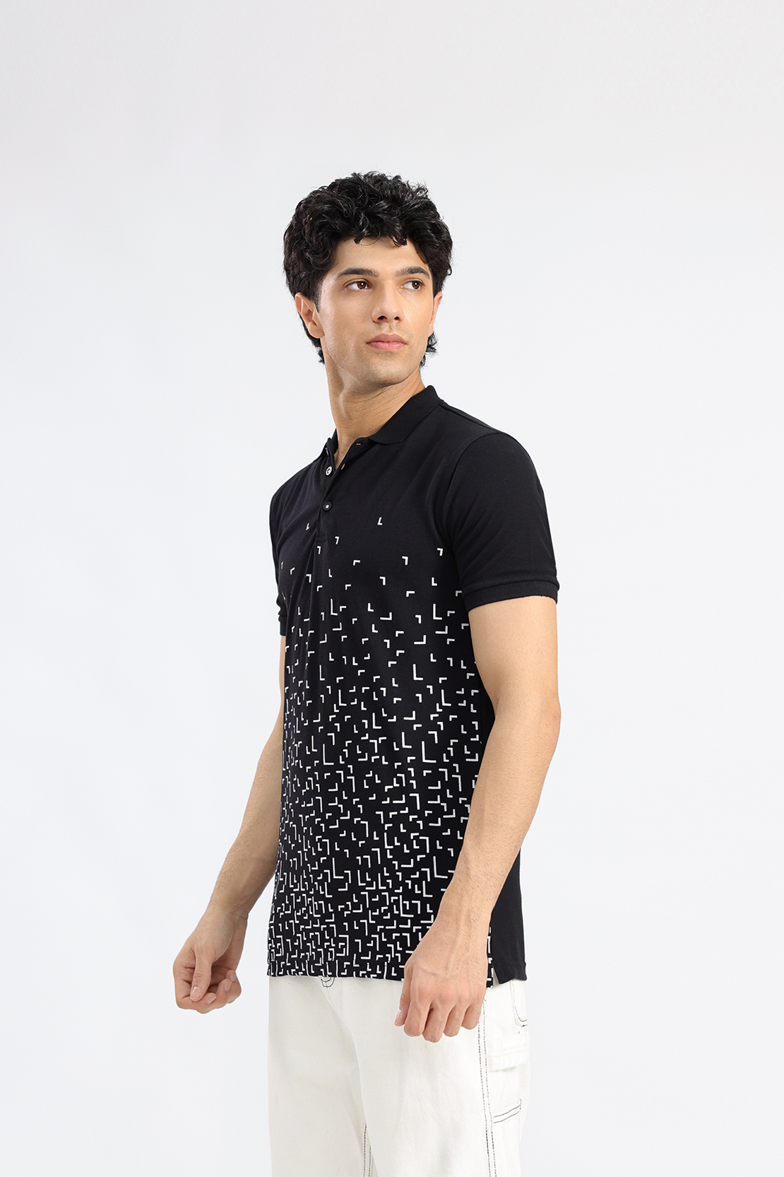 Black Pique Polo