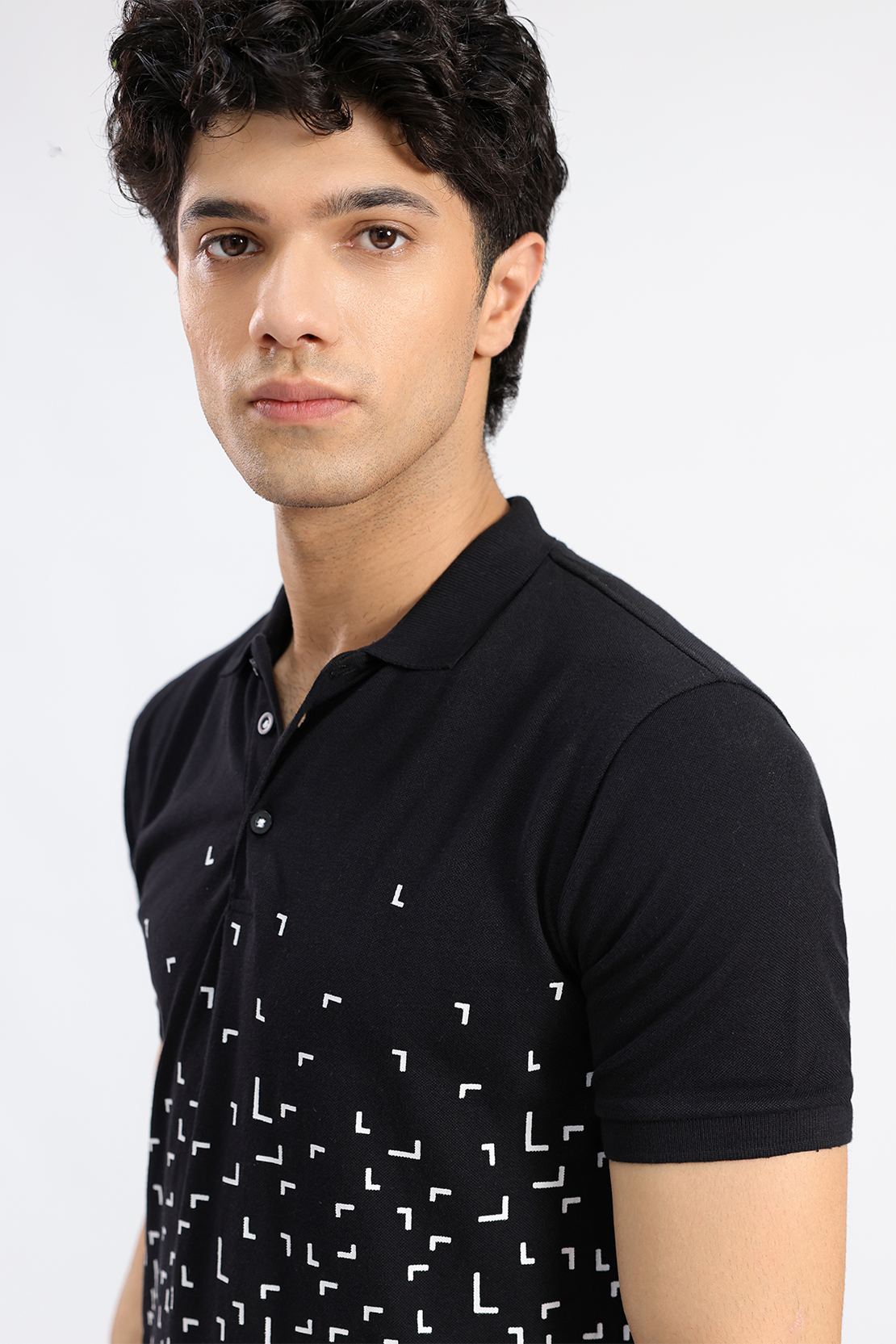 Black Pique Polo