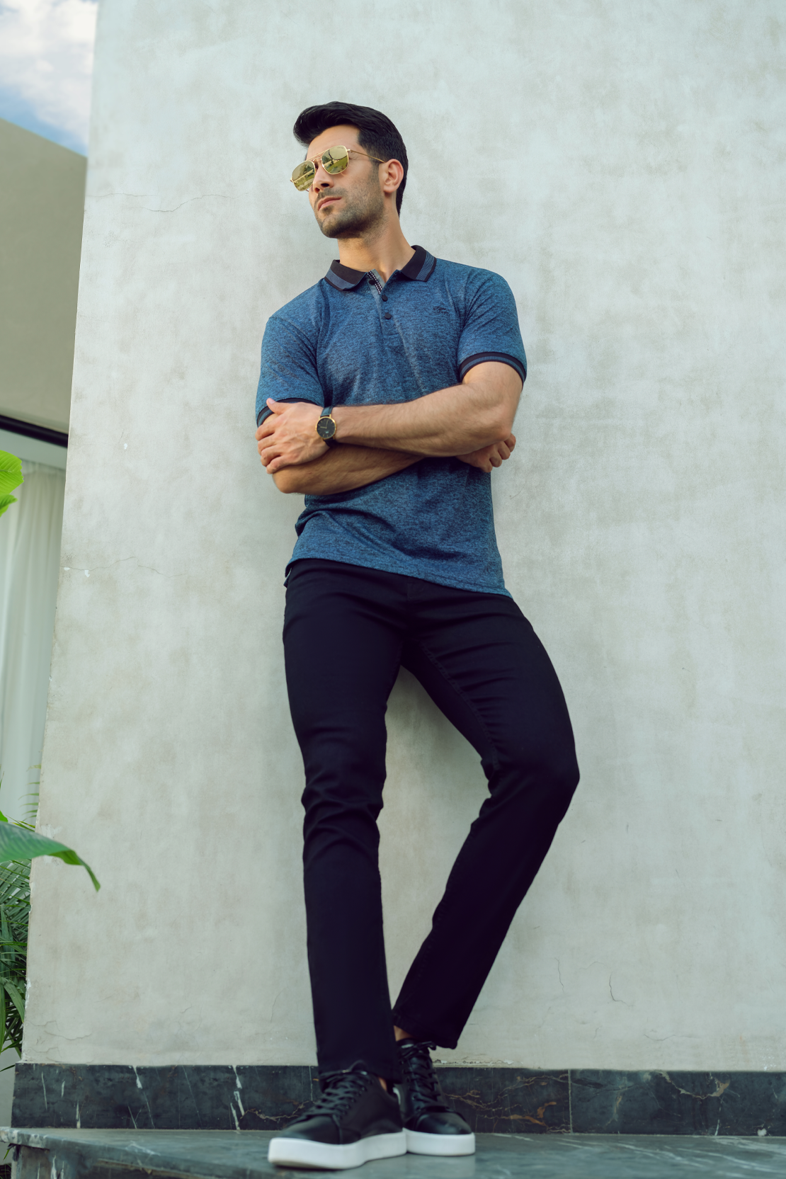 Men Double Shaded Polo