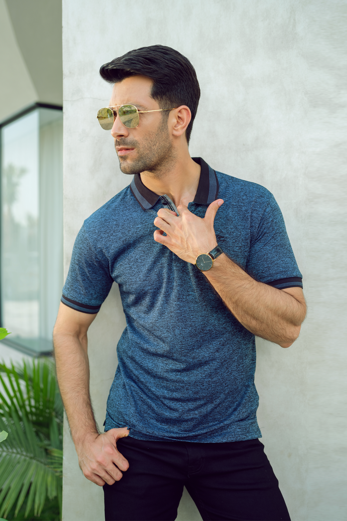 Men Double Shaded Polo