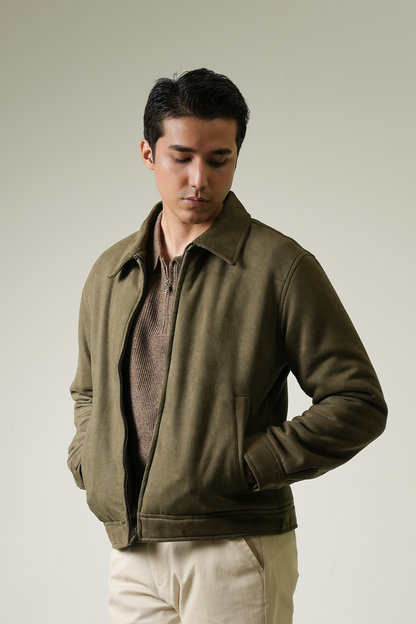 Regular Fit Suede Jacket