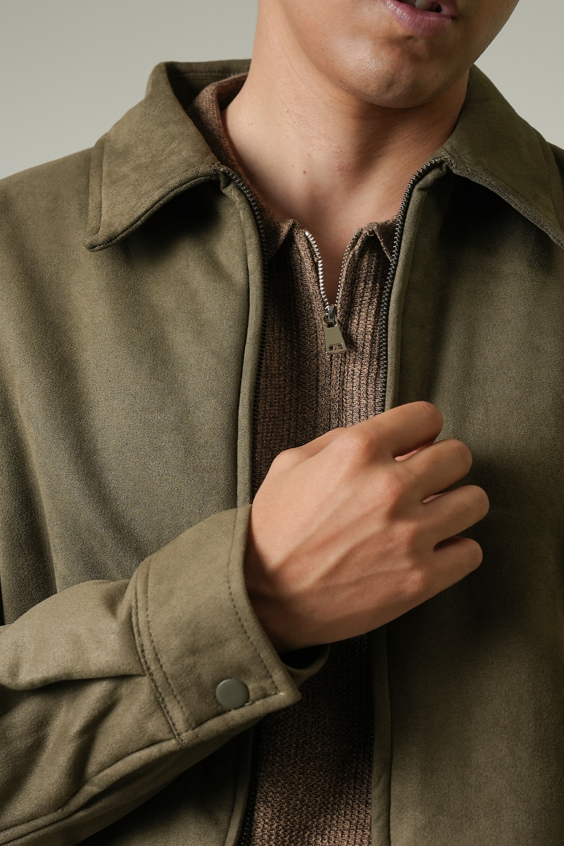 Regular Fit Suede Jacket