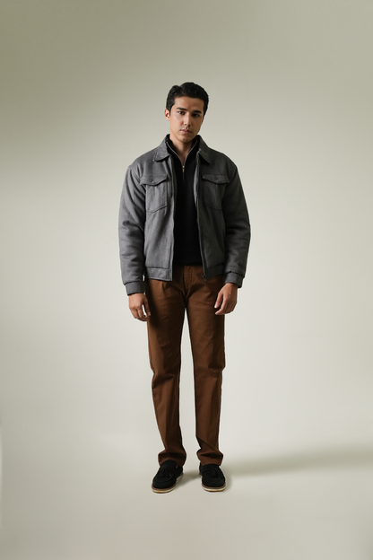 Suede Bomber Jacket