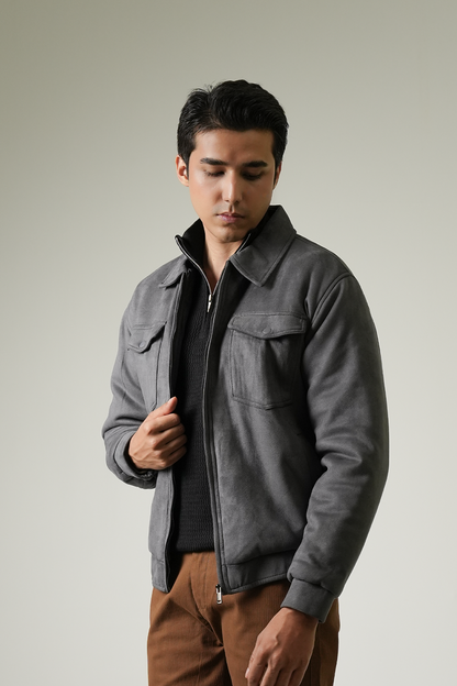 Suede Bomber Jacket