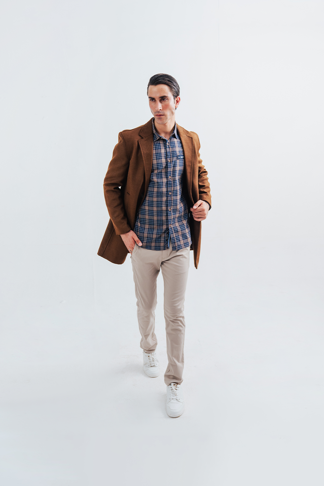 Men Slim Fit Long Coat