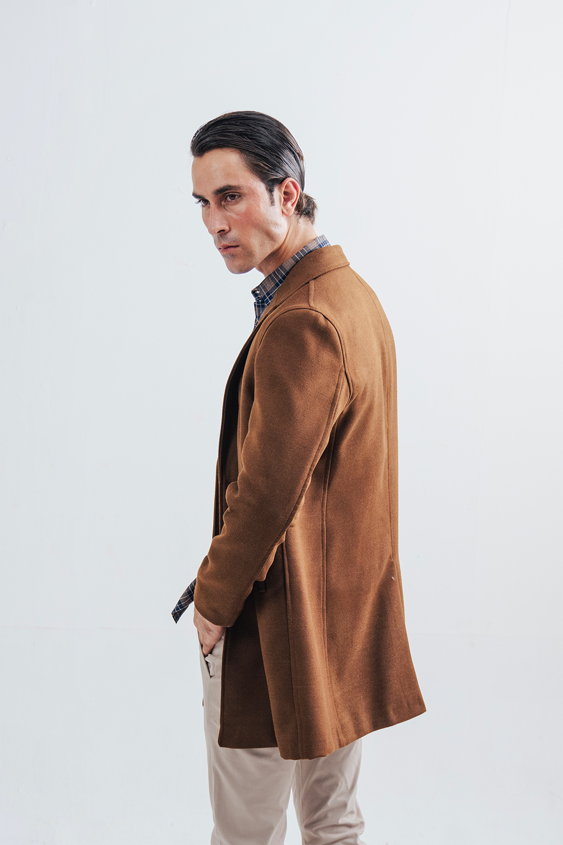 Men Slim Fit Long Coat