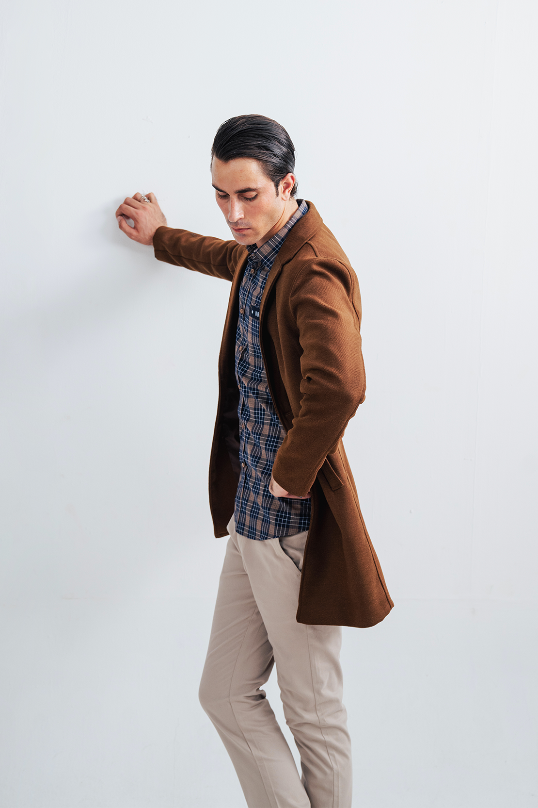 Men Slim Fit Long Coat