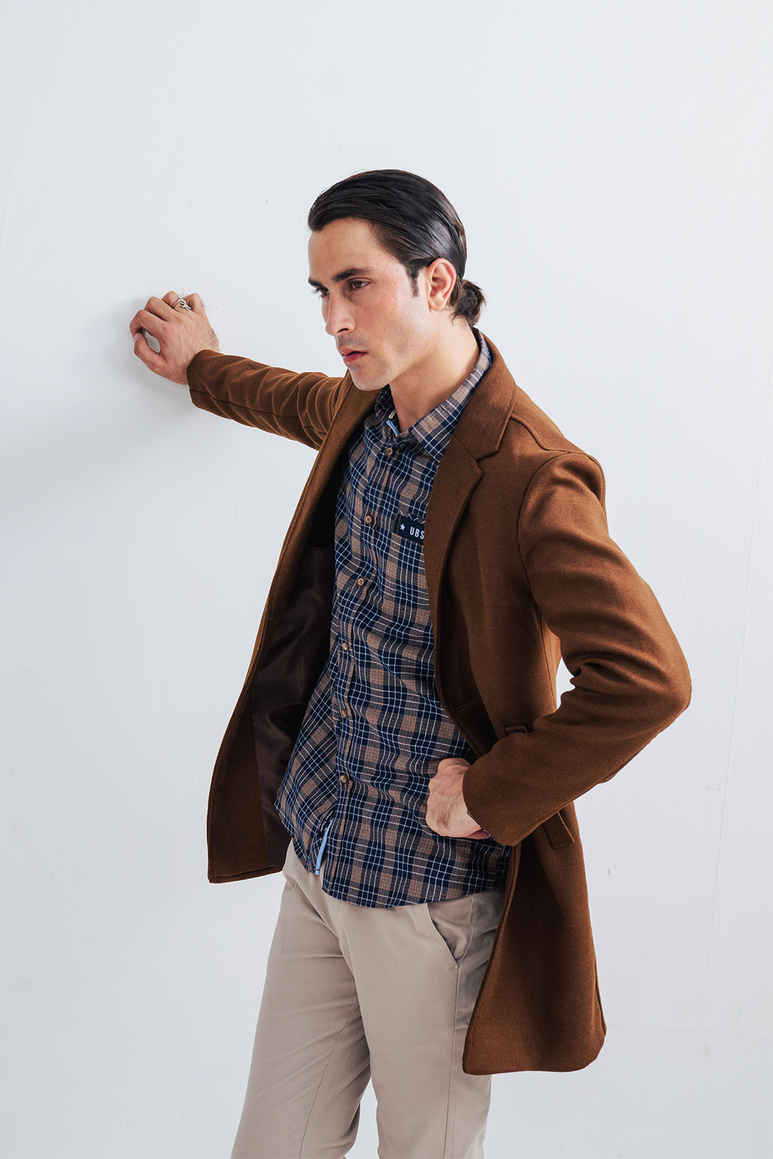 Men Slim Fit Long Coat