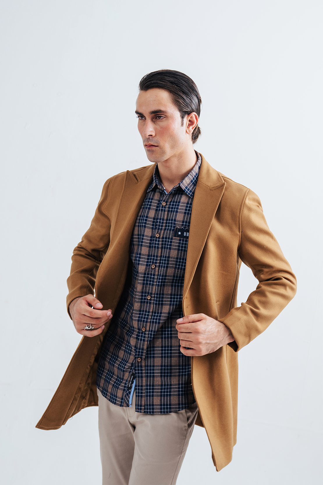 Men Slim Fit Long Coat