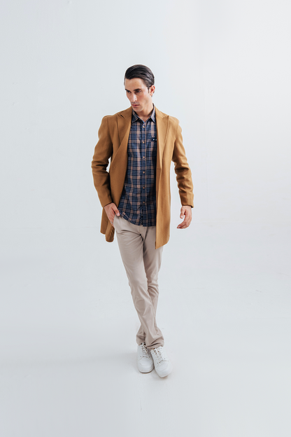 Men Slim Fit Long Coat