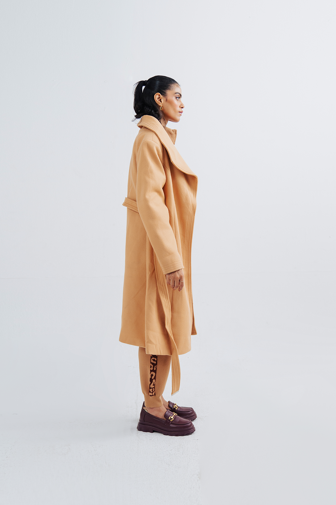 Ladies Belted Long Coat