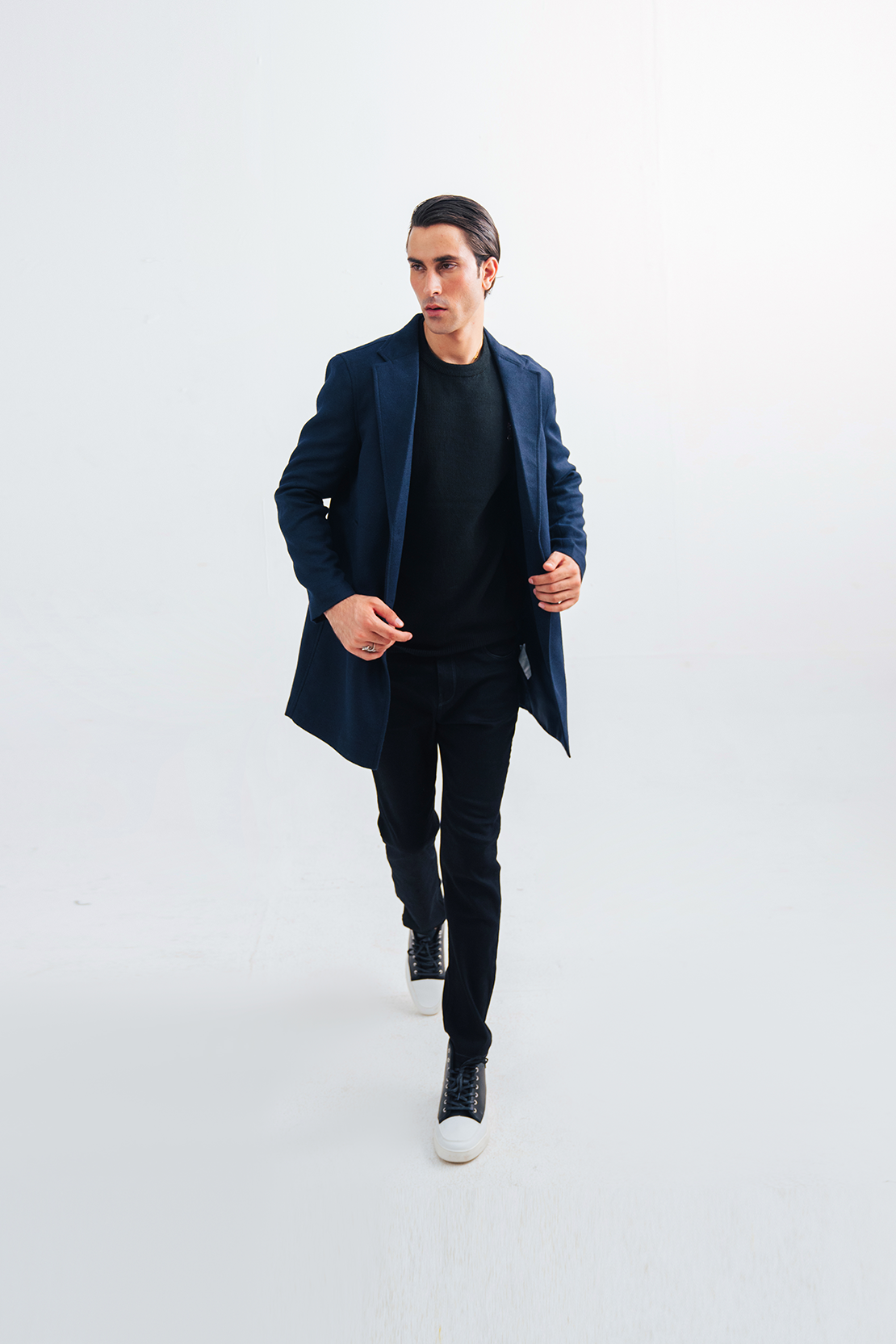 Men Slim Fit Long Coat