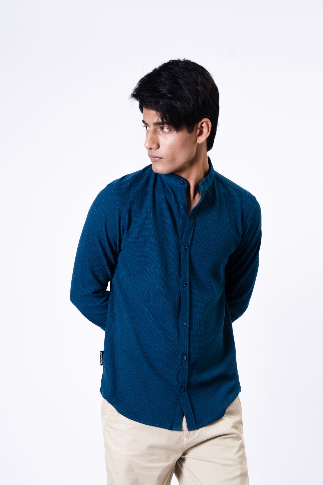 Men Ban Collar Casual Shirt