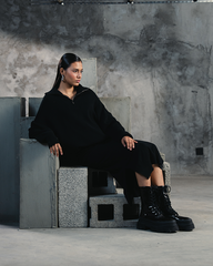 HALF ZIP KNIT JUMPER