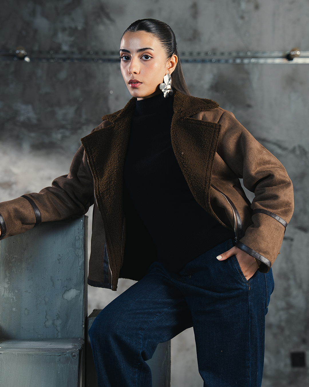 FAUX SUEDE BIKER SUEDE