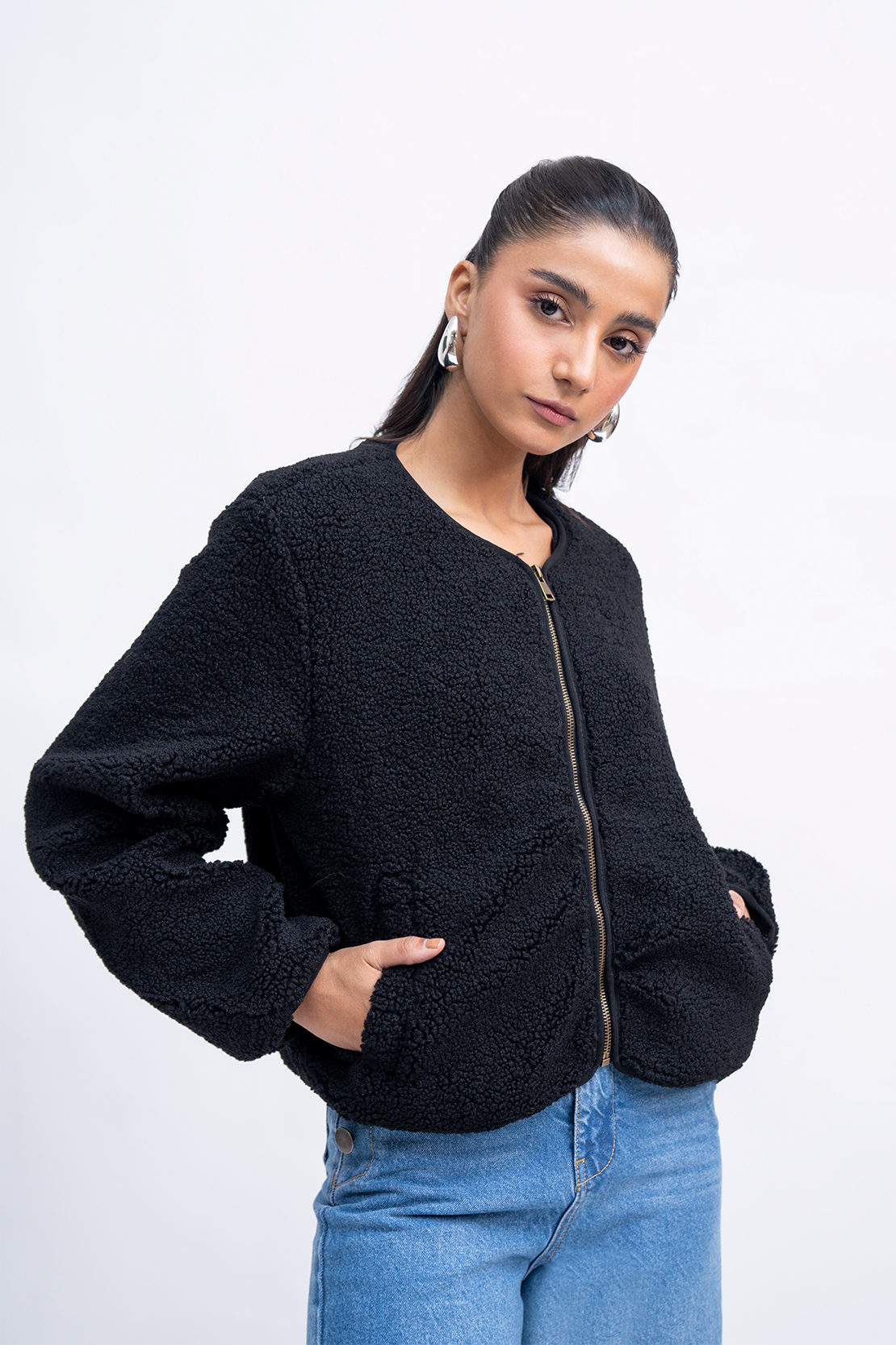 TEXTURED FUR JAcket