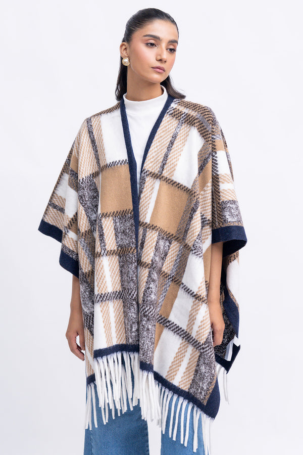 Ladies Contrast Cape Shawl